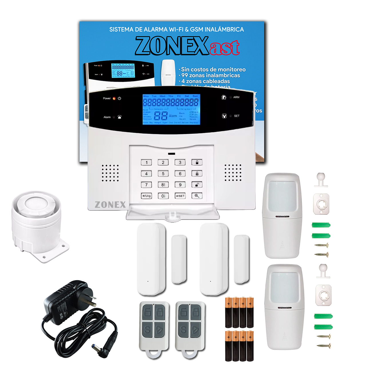 Zonex Alarma Inalámbrica Wifi Gsm 4 sensores Smartlife Tuya - Imagen 3